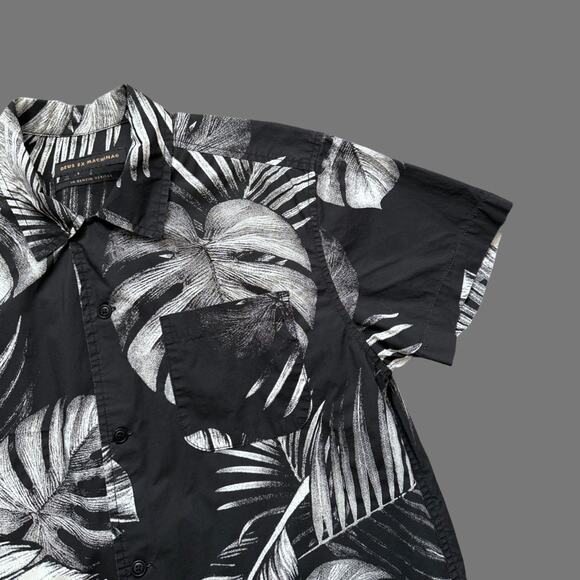 Deus ex Machina Tropical SS Black/White Button Up Shirt Size M GUC - Picture 3 of 6